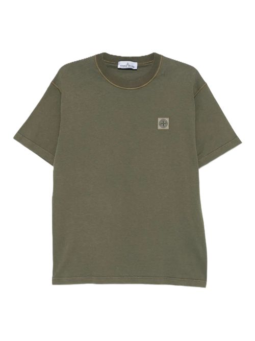 Stone Island T-shirt con applicazione Compass Stone Island | K2S152100029S0057V0154 MILITARY GREEN